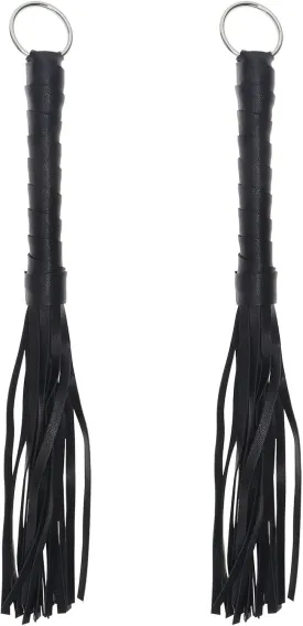 2pcs Horse Whip Black Faux Leather Horse Whip Faux Leather Horse Crop Soft Handle Horse Whip for Obstacle Races Stage Props Parties Stage Performances, 29cm