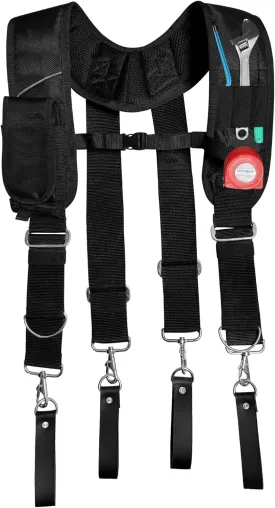 ABRIX Nylon work Suspender, Adjustable (Fits 30" to 50"), Tool belt suspender  for Carpenters, Electricians, Contractors (work suspender, Extra Large)