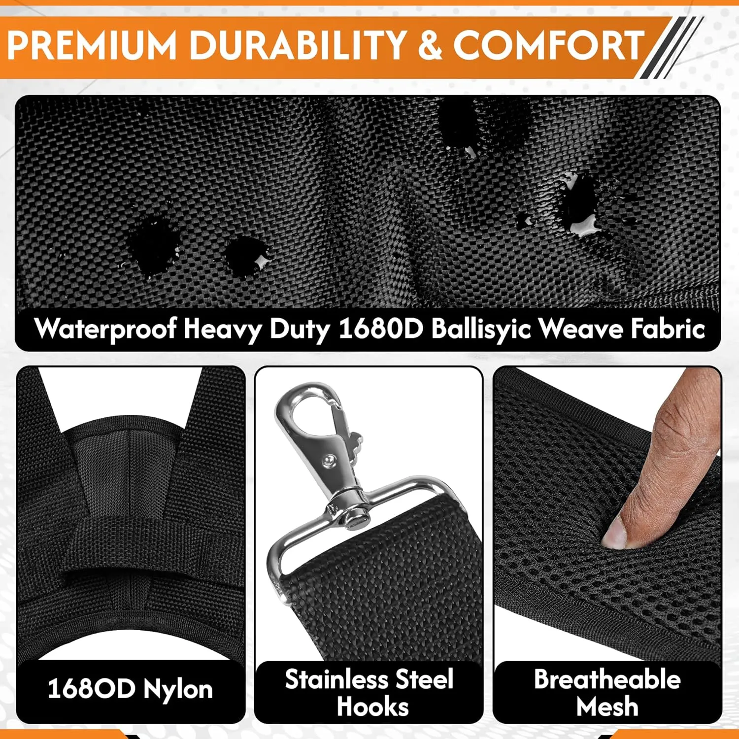 ABRIX Nylon work Suspender, Adjustable (Fits 30" to 50"), Tool belt suspender  for Carpenters, Electricians, Contractors (work suspender, Extra Large)