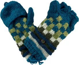 Agan Traders Women's 2025 Spring Assorted Women's Knit Wool Thick Hat Mitten Fingerless Glove Warm Fleece Lined Himalaya