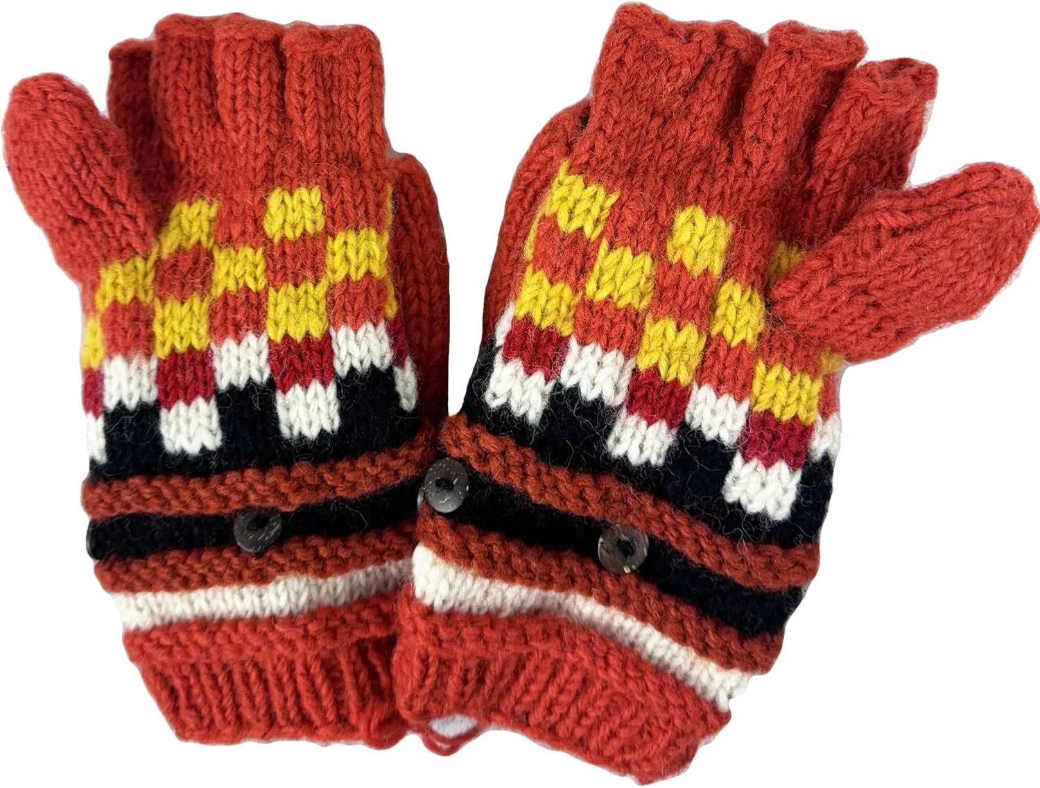 Agan Traders Women's 2025 Spring Assorted Women's Knit Wool Thick Hat Mitten Fingerless Glove Warm Fleece Lined Himalaya