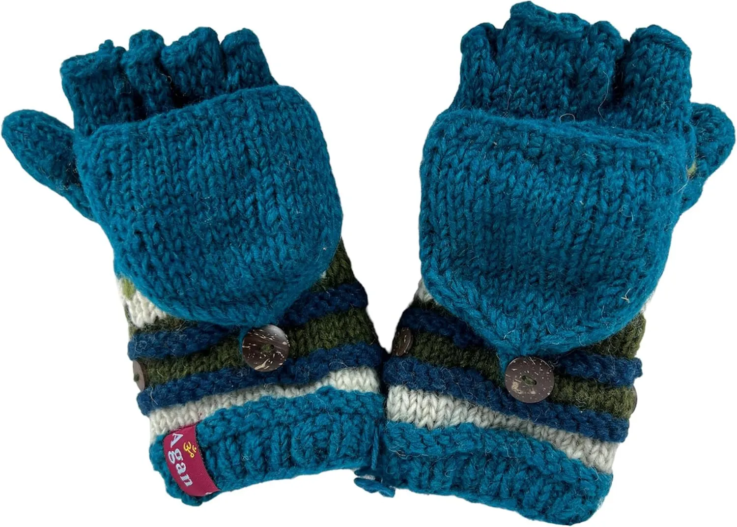 Agan Traders Women's 2025 Spring Assorted Women's Knit Wool Thick Hat Mitten Fingerless Glove Warm Fleece Lined Himalaya