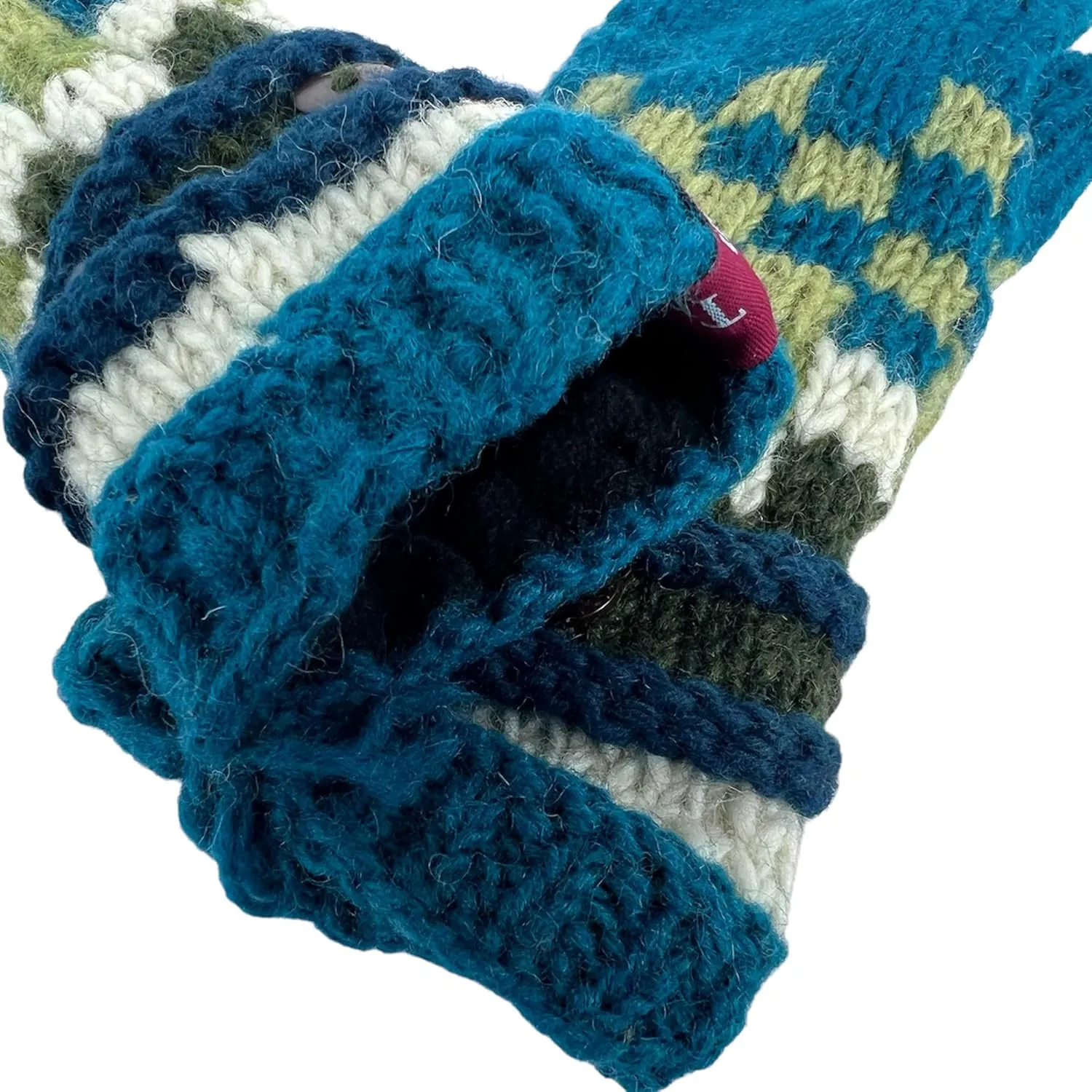 Agan Traders Women's 2025 Spring Assorted Women's Knit Wool Thick Hat Mitten Fingerless Glove Warm Fleece Lined Himalaya
