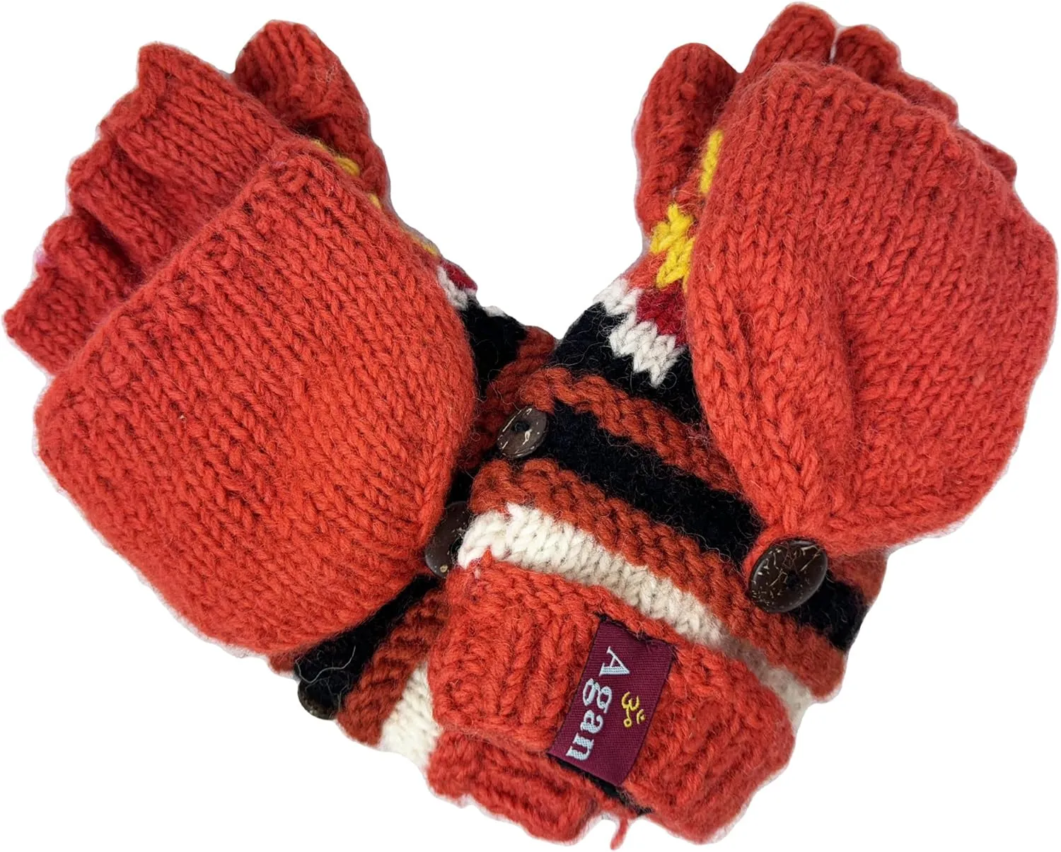 Agan Traders Women's 2025 Spring Assorted Women's Knit Wool Thick Hat Mitten Fingerless Glove Warm Fleece Lined Himalaya