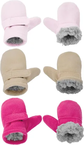 American Trends Toddler Mittens 3 Pairs Toddler Snow Gloves Warm Fleece Kids Winter Gloves for Baby Boys Girls