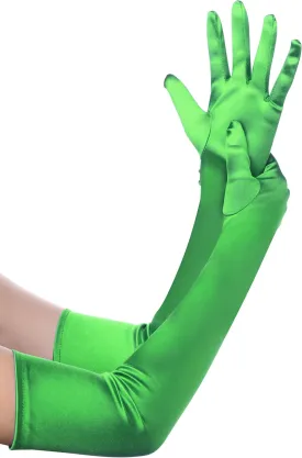 BABEYOND Long Opera Party 1920s Satin Tea Party Gloves Costume Stretchy Adult Size Elbow Length Bridal Gloves