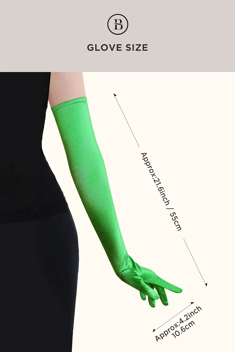 BABEYOND Long Opera Party 1920s Satin Tea Party Gloves Costume Stretchy Adult Size Elbow Length Bridal Gloves