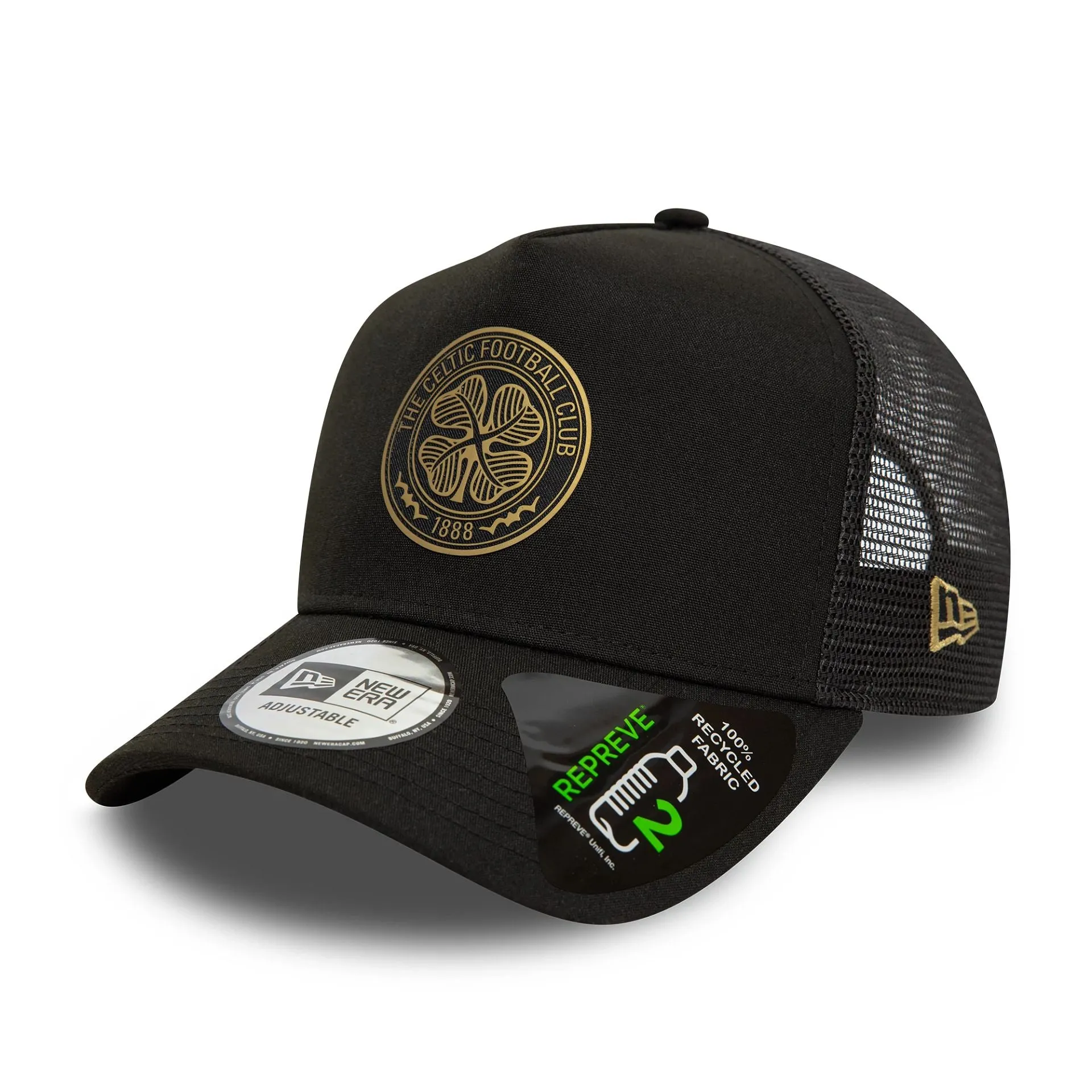 Celtic FC Repreve Black 9FORTY E-Frame Adjustable Trucker Cap