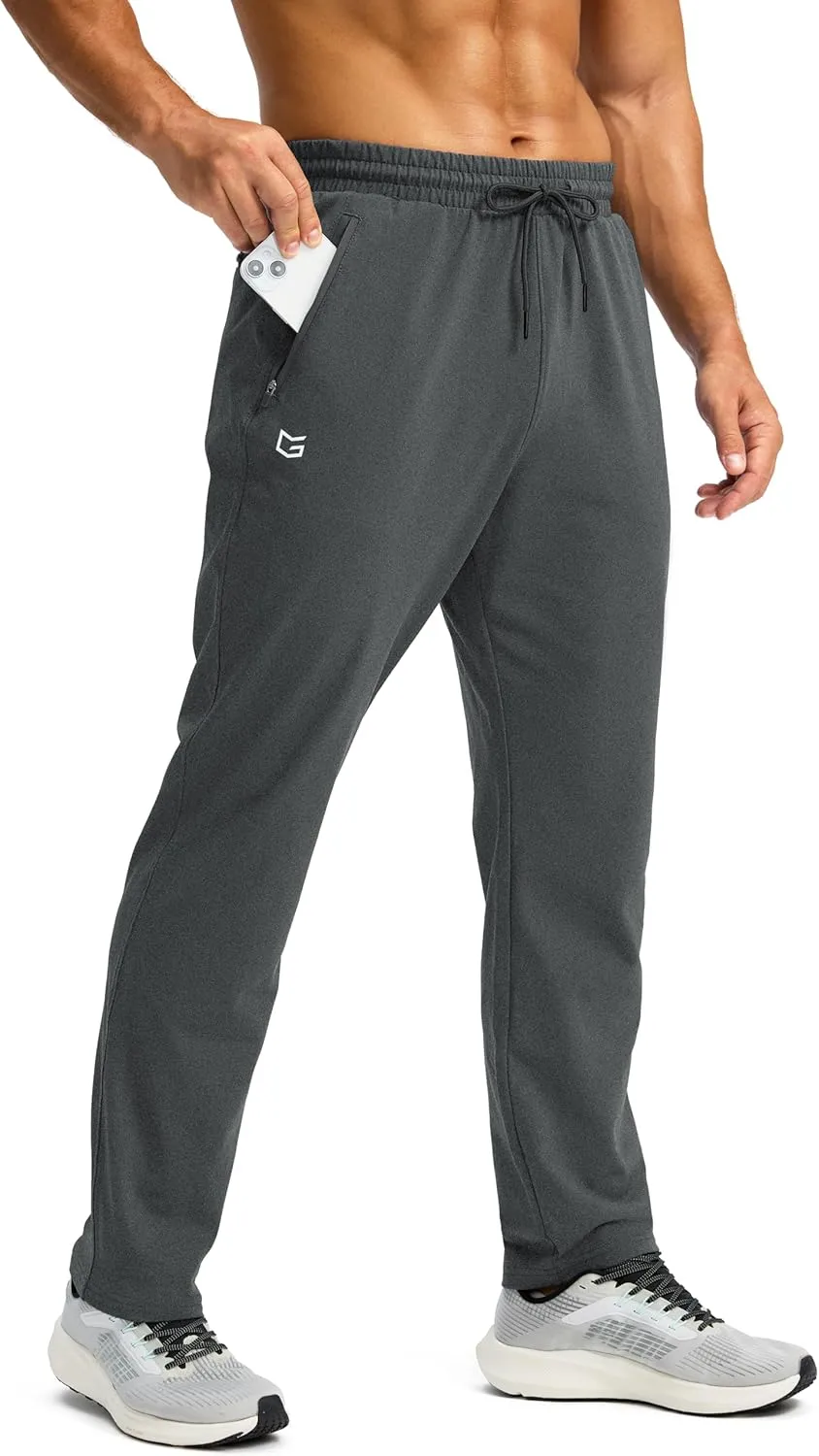 G Gradual Men's Fleece Lined Winter Pants with 3 Zipper Pockets Warm Athletic Joggers Workout Running Sweatpants for Men