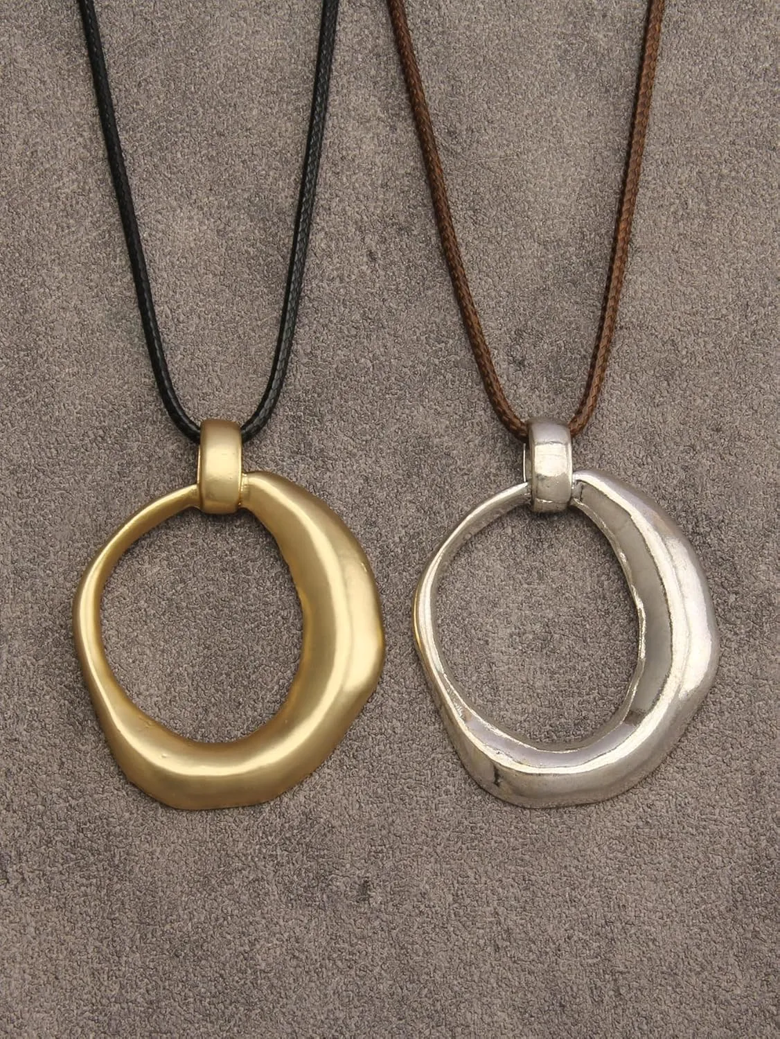 GelConnie Wooden Necklaces for Women Gold Leather Necklace Long Boho Layered Necklace Silver Hippie Choker Necklace Bohemian Jewelry for Women