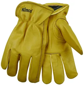 Heatkeep 98RL-L Driver Gloves, Men's, L, 10-1/2 in L, Keystone Thumb, Easy-On Cuff, Cowhide Leather, Gold :PR: QUANTITY: 1