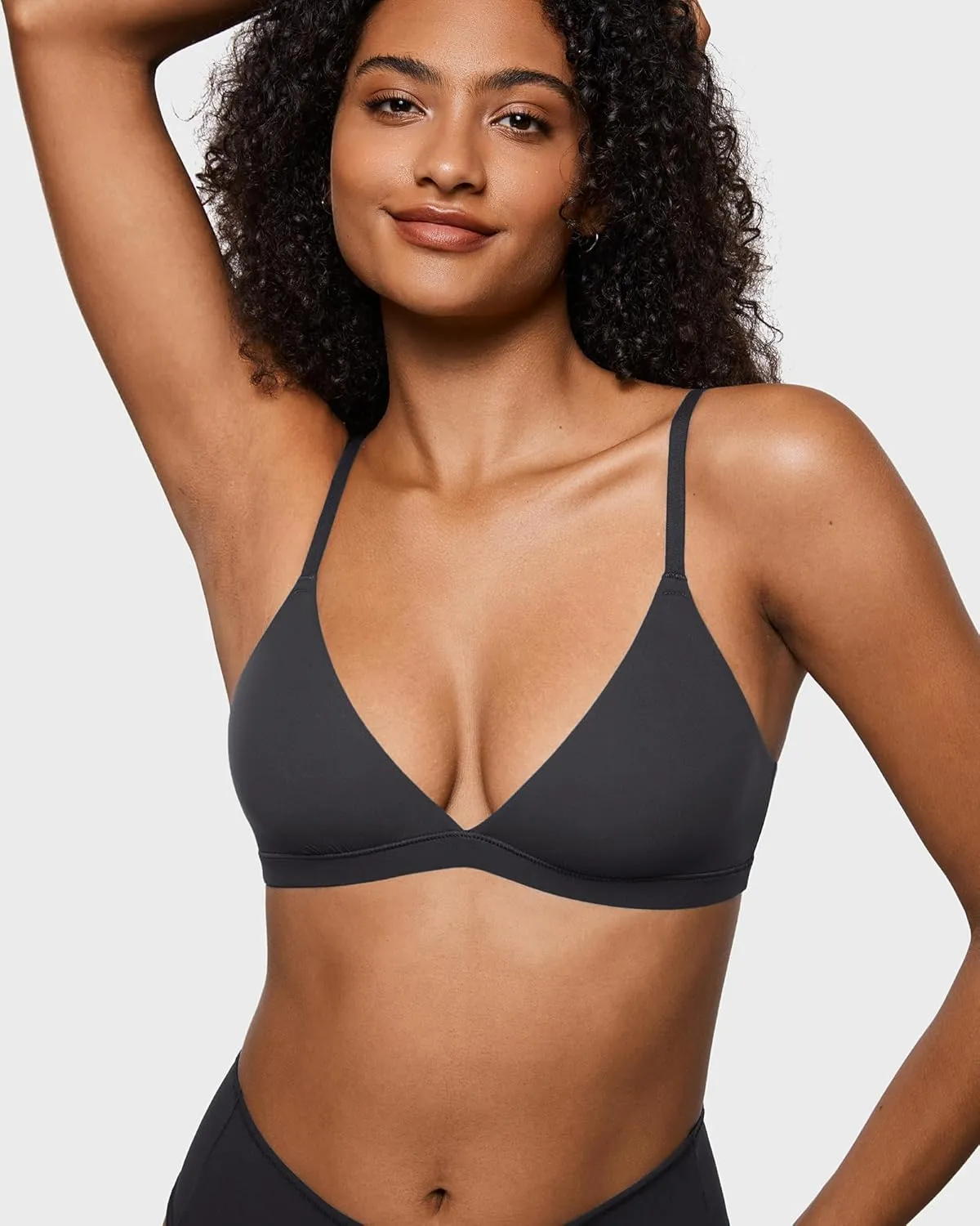 INLYRIC Women's Inbarely Triangle Bralette Plunge Unlined Seamless Bra No Underwire Sexy Comfortable Everyday