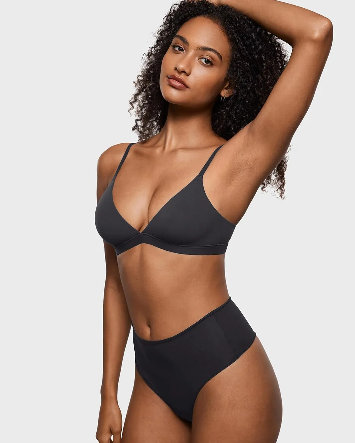 INLYRIC Women's Inbarely Triangle Bralette Plunge Unlined Seamless Bra No Underwire Sexy Comfortable Everyday
