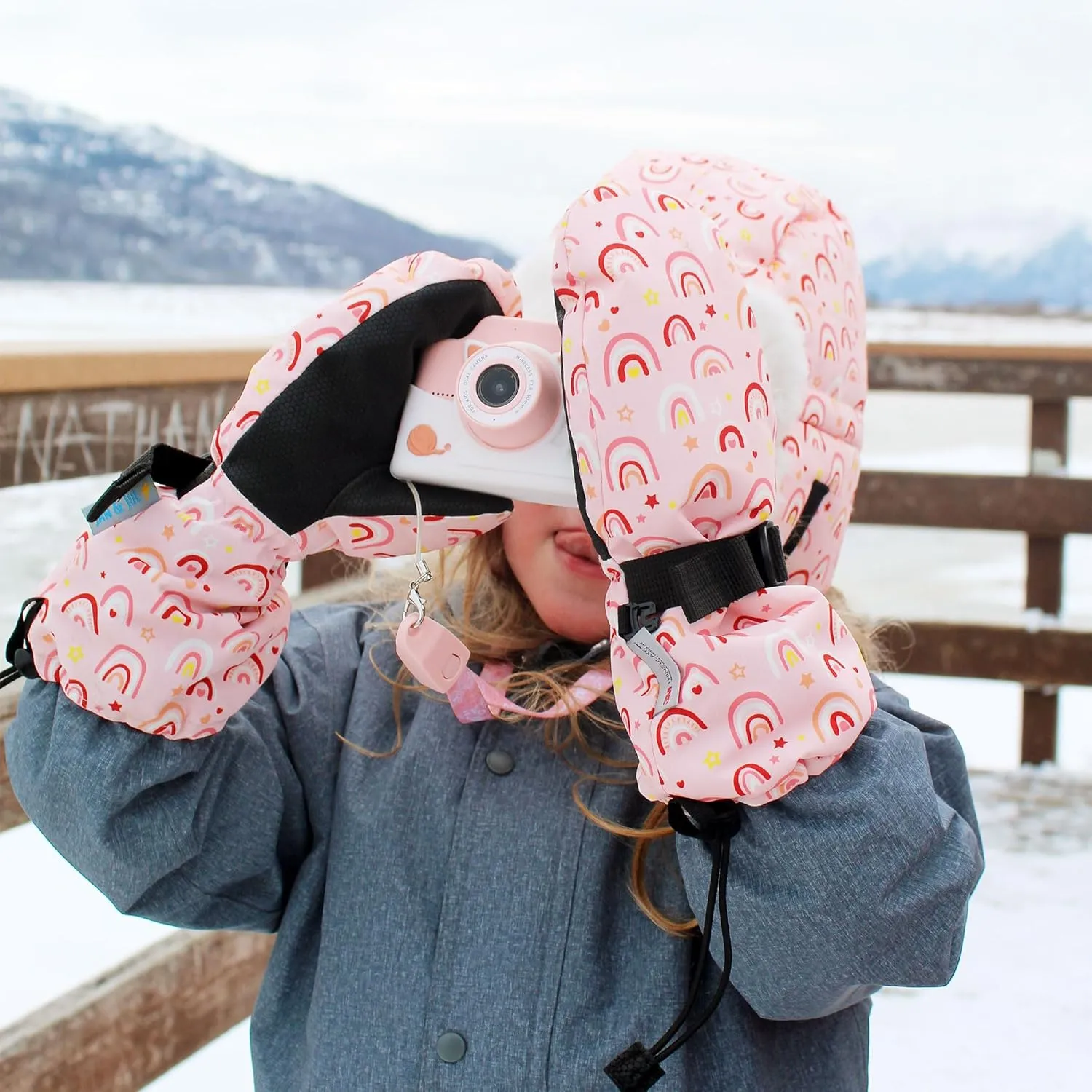 JAN & JUL Girls Insulated Waterproof Snow Mittens for Toddler and Kids