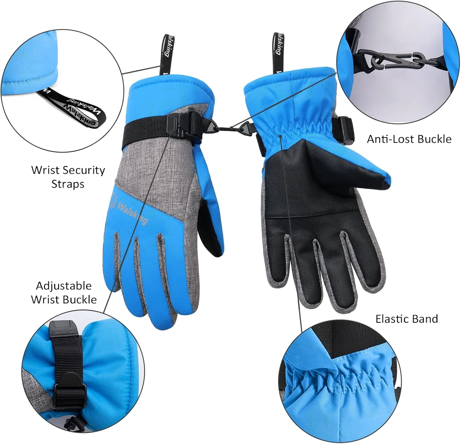 Kids Winter Gloves-3M Thinsulate Snow Waterproof Ski Cold Weather Insulated Outdoor Snowboard Gloves for Boys Girls Youth