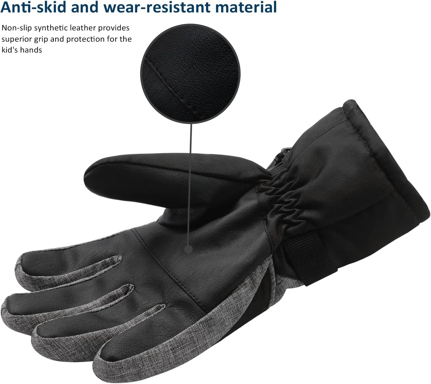 Kids Winter Gloves-3M Thinsulate Snow Waterproof Ski Cold Weather Insulated Outdoor Snowboard Gloves for Boys Girls Youth