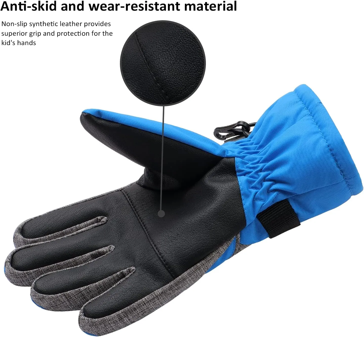 Kids Winter Gloves-3M Thinsulate Snow Waterproof Ski Cold Weather Insulated Outdoor Snowboard Gloves for Boys Girls Youth