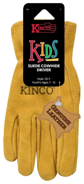 Kinco 50-KS Driver Gloves, Men's, S, Keystone Thumb, Easy-On Cuff, Suede Cowhide Leather, Gold :PR: QUANTITY: 1