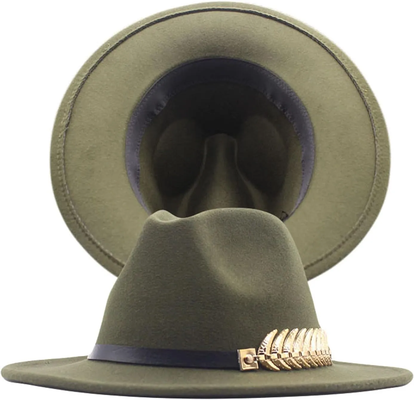 Men Women Wide Brim Fedora Hat Panama Fedora Hat with Belt Buckle Unisex Floppy Panama Hat
