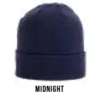 Navy Cuffed Beanie With Valor V