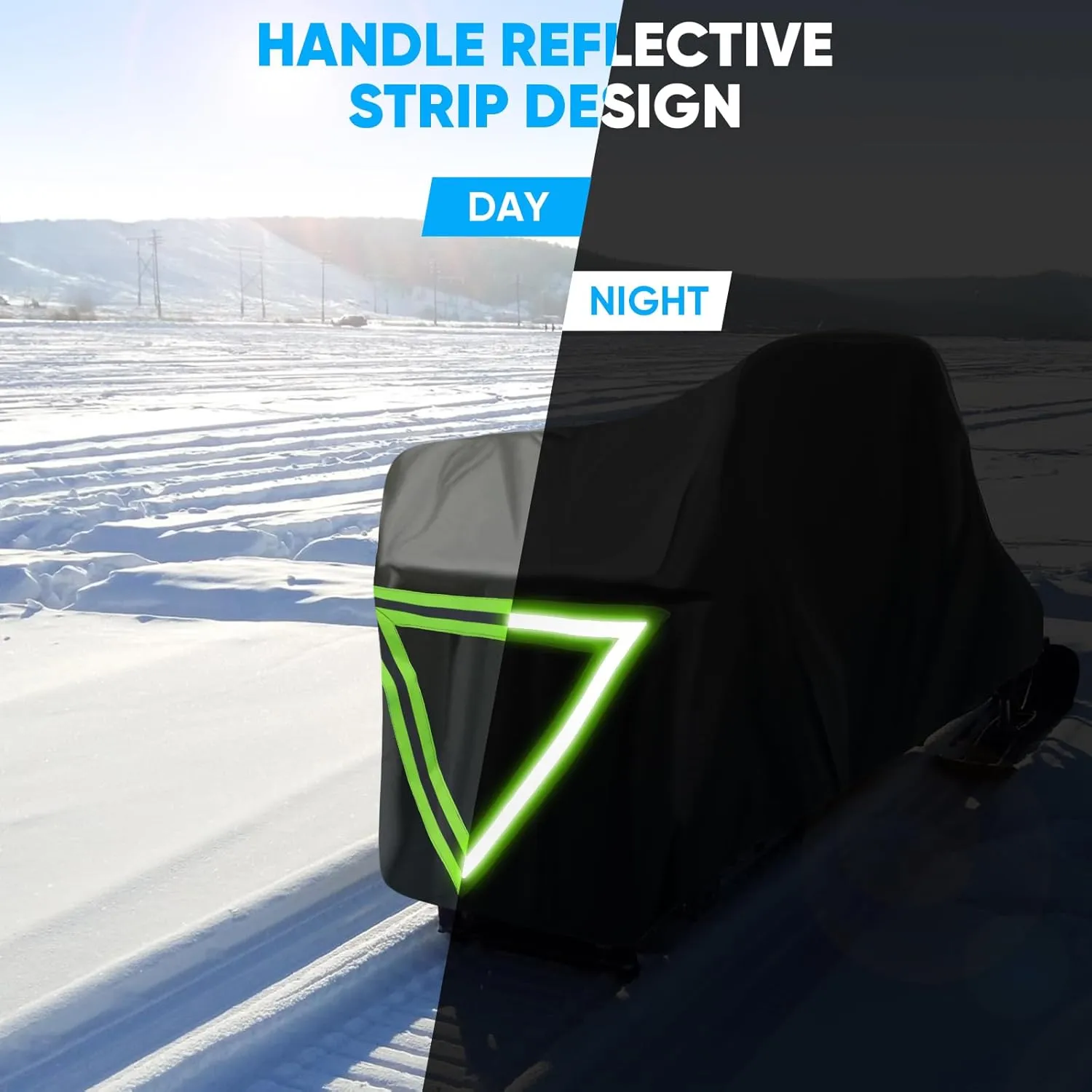 NEVERLAND Snowmobile Cover - Waterproof Snowmobile Covers Snowmobile Accessories Storage Cover Compatible with Polaris Ski Doo and Yamaha with Reflective Strips Universal Fits up to 145"