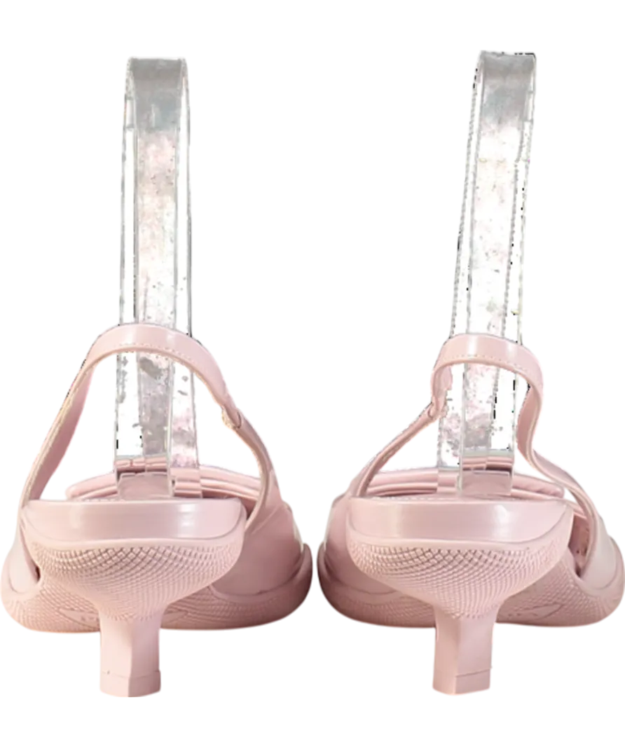 PRADA Pink Triangle-logo appliqué Slingback Pumps UK 2 EU 35 👠
