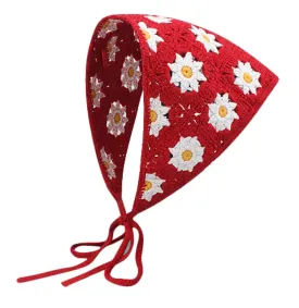 Solyinne Women's Crochet Head Kerchief Knitted Hair Scarf Headwrap for Women Girls Floral Fruits Headband