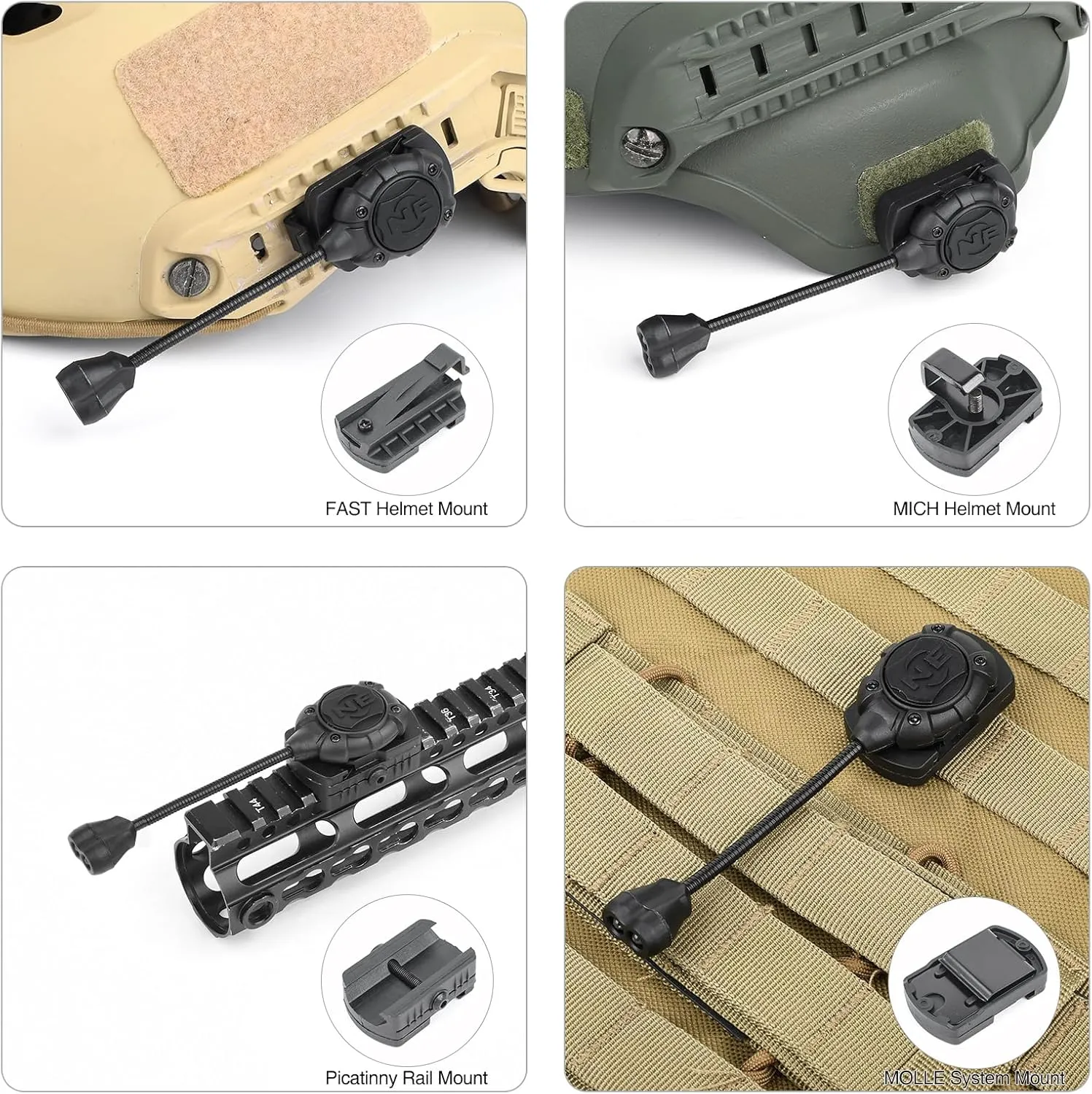 Tactical Helmet Light Military with IR   Green LED Task Lamp, Survival Signal Light with 4 Mount Accessories for Fast Mich Helmet Molle System 20mm Picatinny Rail for Outdoor Sports