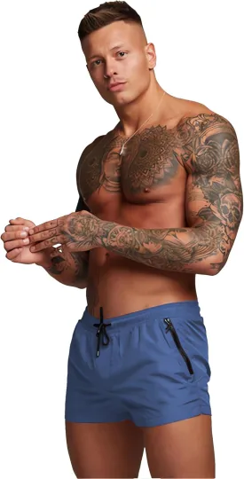 TONLEN Mens Swimwear Sports Shorts Swim Trunks with Zipper Pockets
