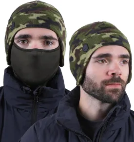 Tough Headwear Skull Cap with Mask Men, Winter Running Gear, Motorcycle Winter Gear, Helmet Liners, Ski Hat, Thermal Beanie