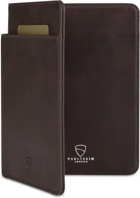 Vaultskin Leather Passport Holder, Slim RFID Blocking Travel Wallet for Men and Women, Fits Passport, Credit Cards, ID, Cash, Passport Cover Ideal Travel Accessories with Gift Box