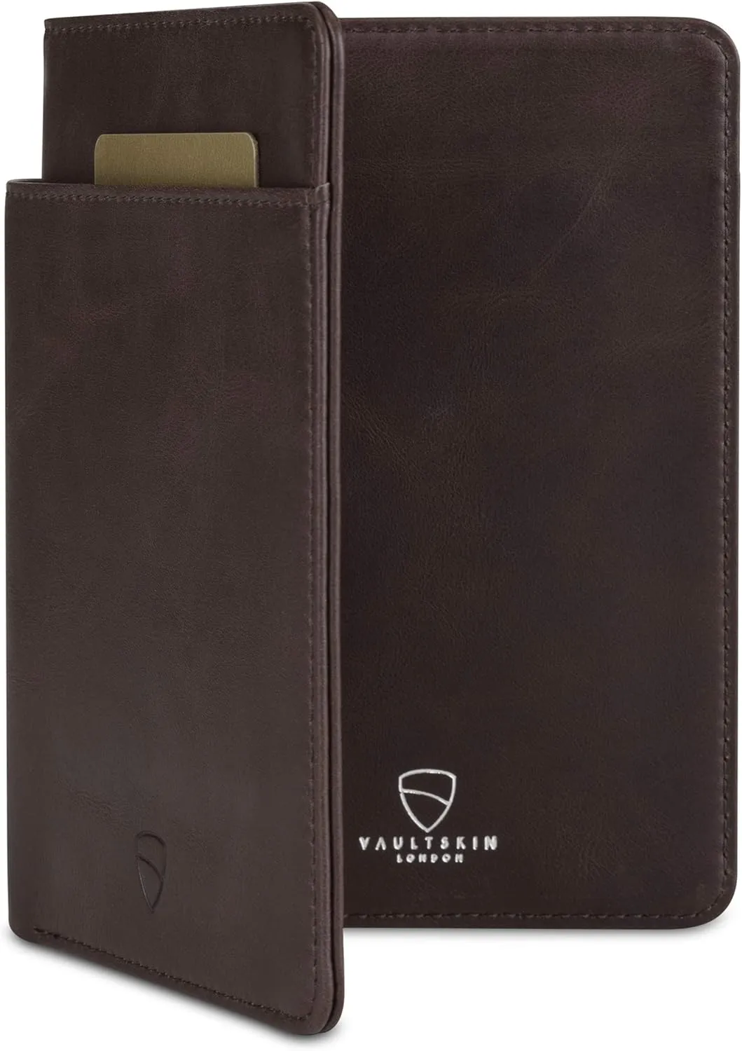 Vaultskin Leather Passport Holder, Slim RFID Blocking Travel Wallet for Men and Women, Fits Passport, Credit Cards, ID, Cash, Passport Cover Ideal Travel Accessories with Gift Box