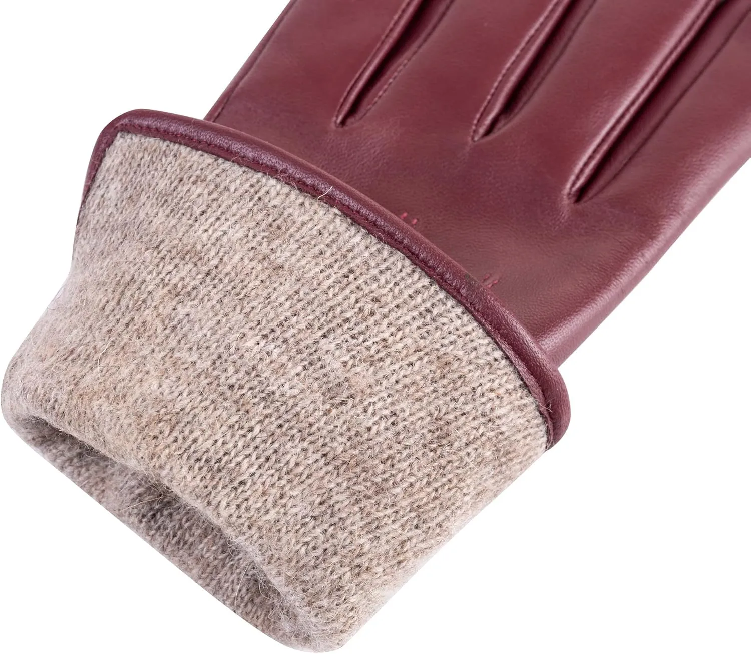 Winter Womens Fashion Leather Gloves Warm Cashmere Lining Touchscreen Texting Windproof Driving Gloves