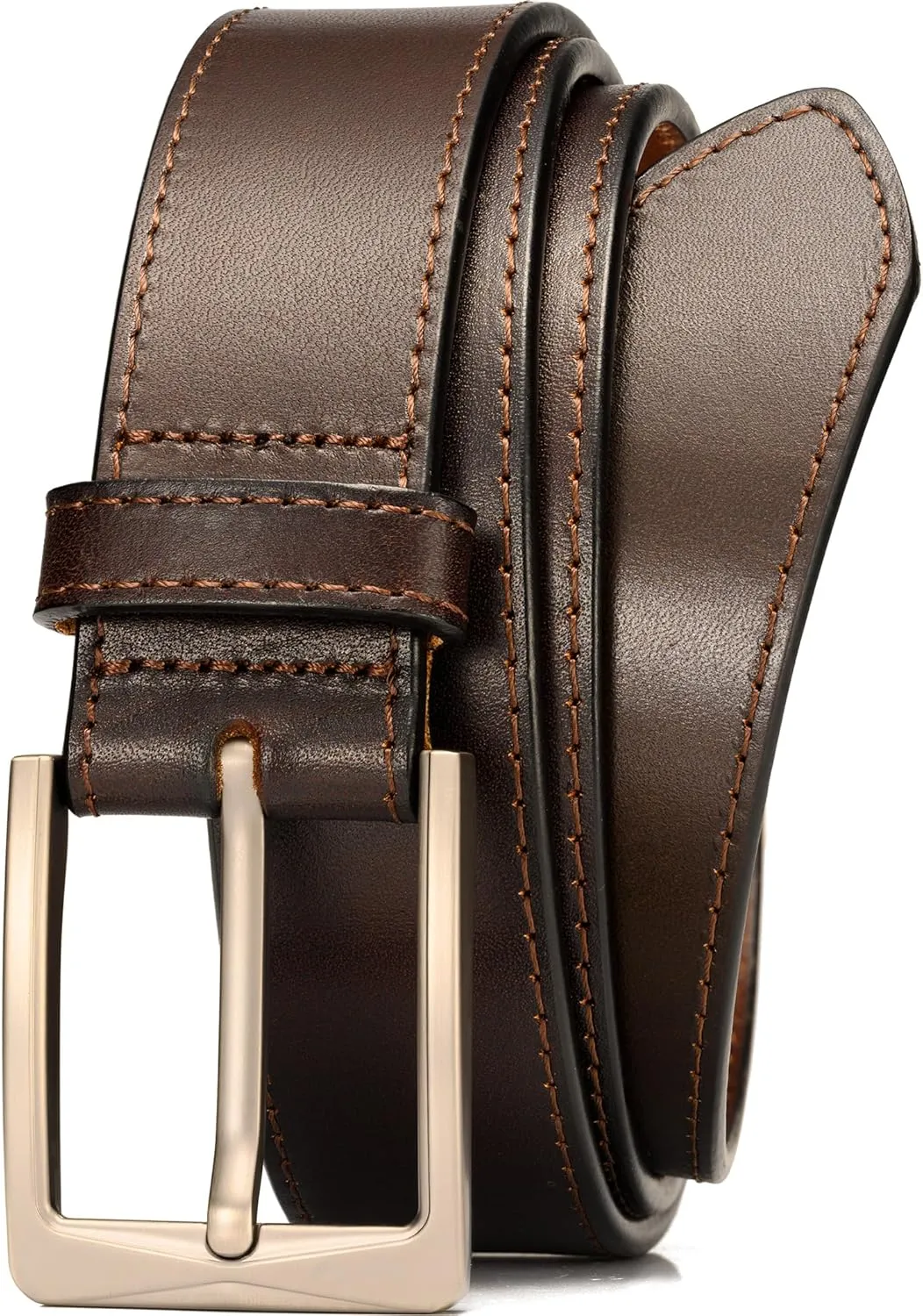 WOLFANT Men's 35mm Dress Casual Belt,100% Italian Full Grain Real Solid Leather