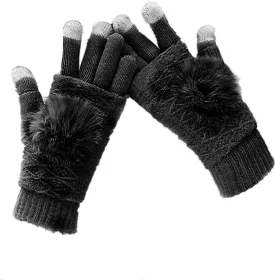 Women's & Men's USB Heated Gloves Mitten Winter Hands Warm Laptop Gloves Knitting Hands Full & Half Heated Warmer