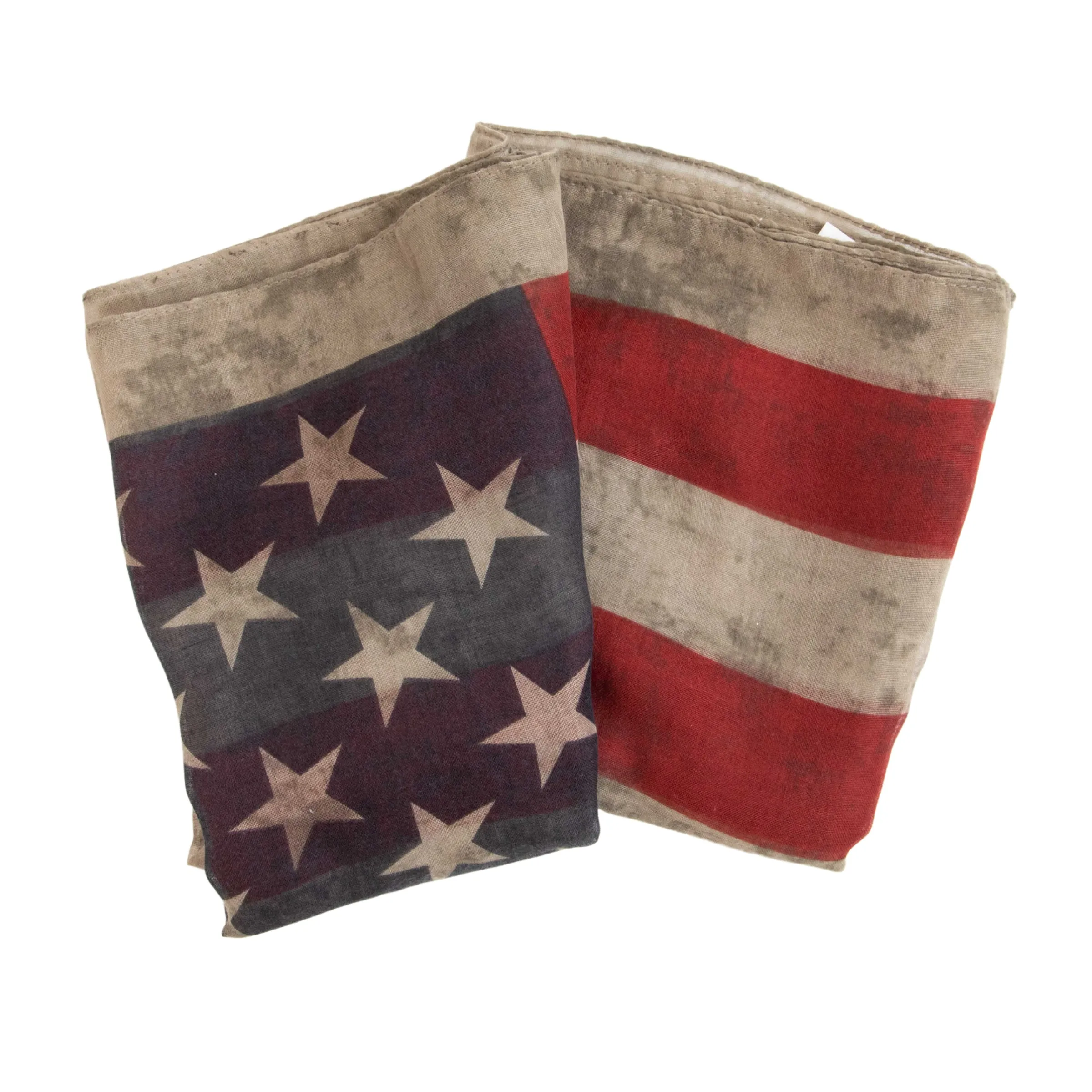 Womens Distressed Woven American Flag Scarf