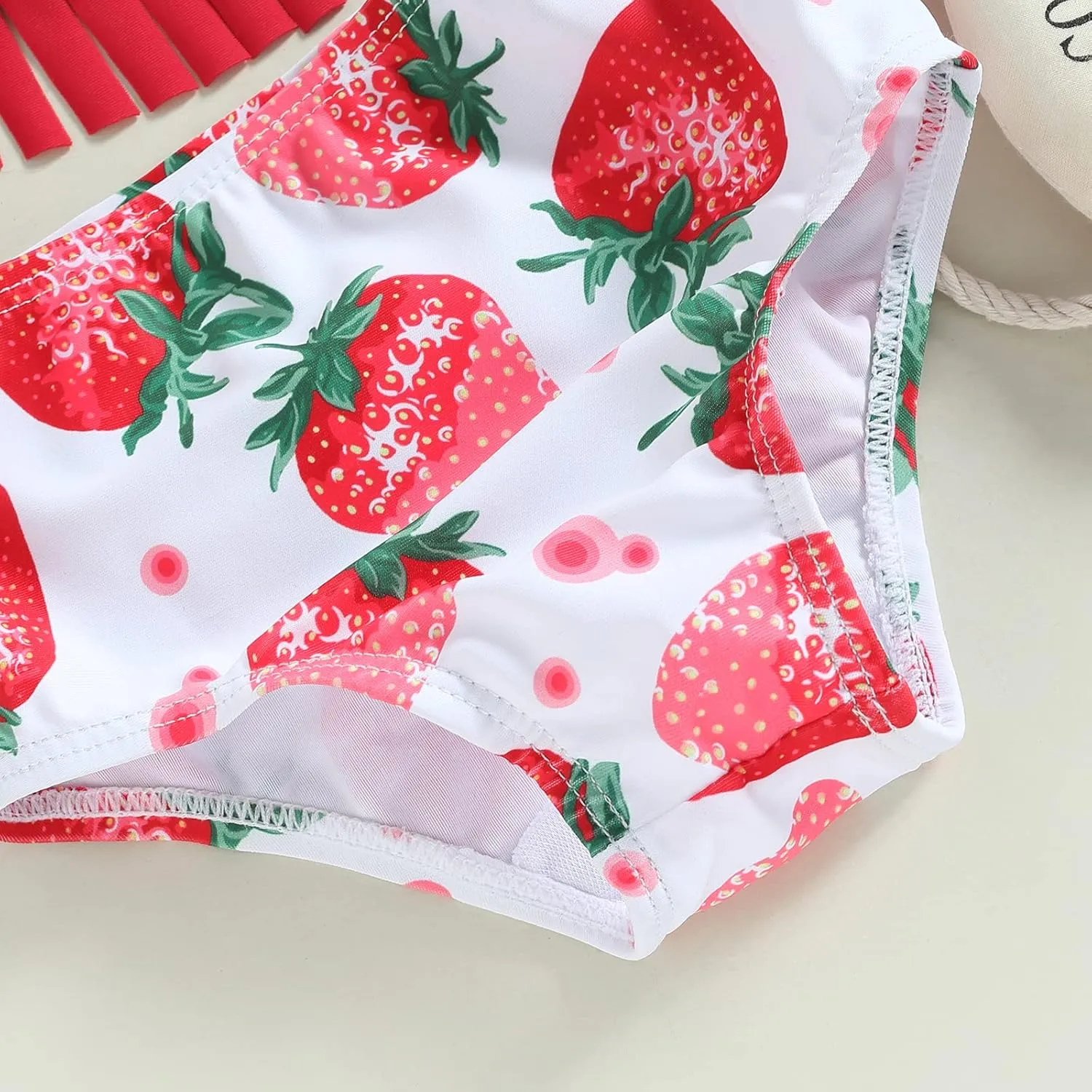 Yccutest Infant Baby Girl Flower Swimsuit 3Pcs Halter Triangle Tops Ruffle Bottoms Sun Hat Bikini Set Bathing Suit Swimwear
