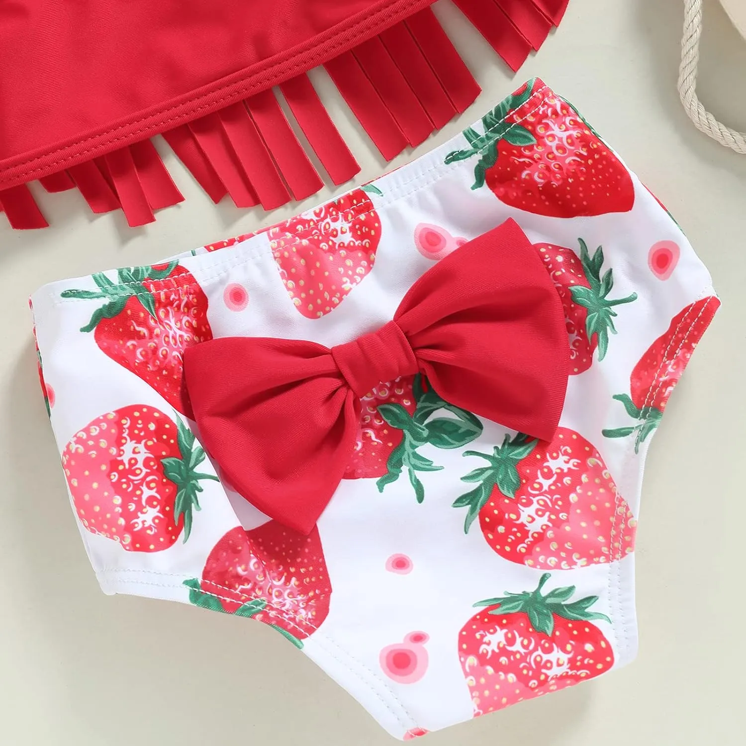 Yccutest Infant Baby Girl Flower Swimsuit 3Pcs Halter Triangle Tops Ruffle Bottoms Sun Hat Bikini Set Bathing Suit Swimwear