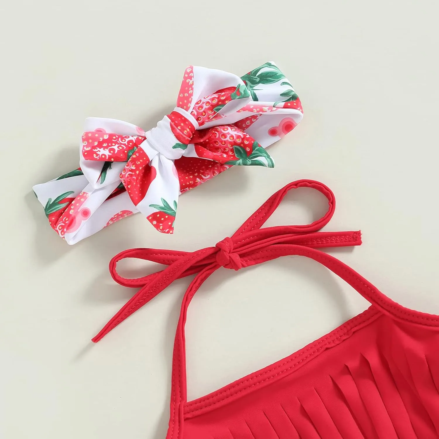 Yccutest Infant Baby Girl Flower Swimsuit 3Pcs Halter Triangle Tops Ruffle Bottoms Sun Hat Bikini Set Bathing Suit Swimwear